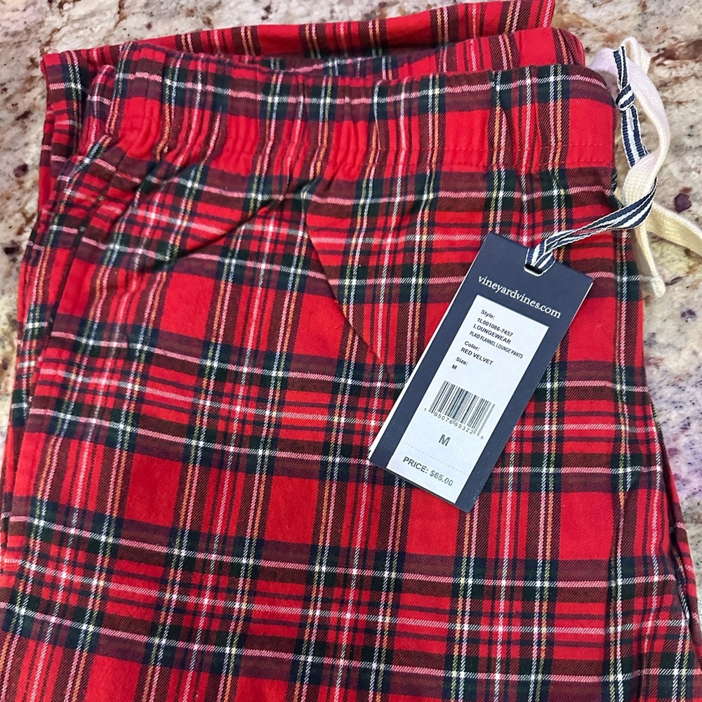 NEW!Vineyard Vines Red and White Plaid flannel PJ pants.